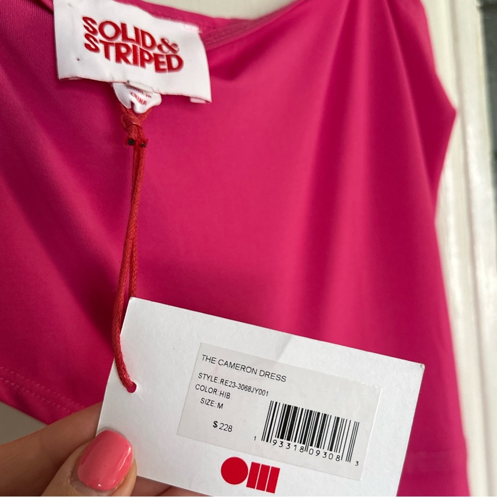 Solid & Striped Cameron Dress Hibiscus Pink Cut Out Midi Dress Medium New w Tags - Picture 5 of 10